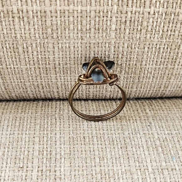 Ring Vintage Jewelry Real Stone Brown Wired Rings Size 6 unbranded - Picture 4 of 9